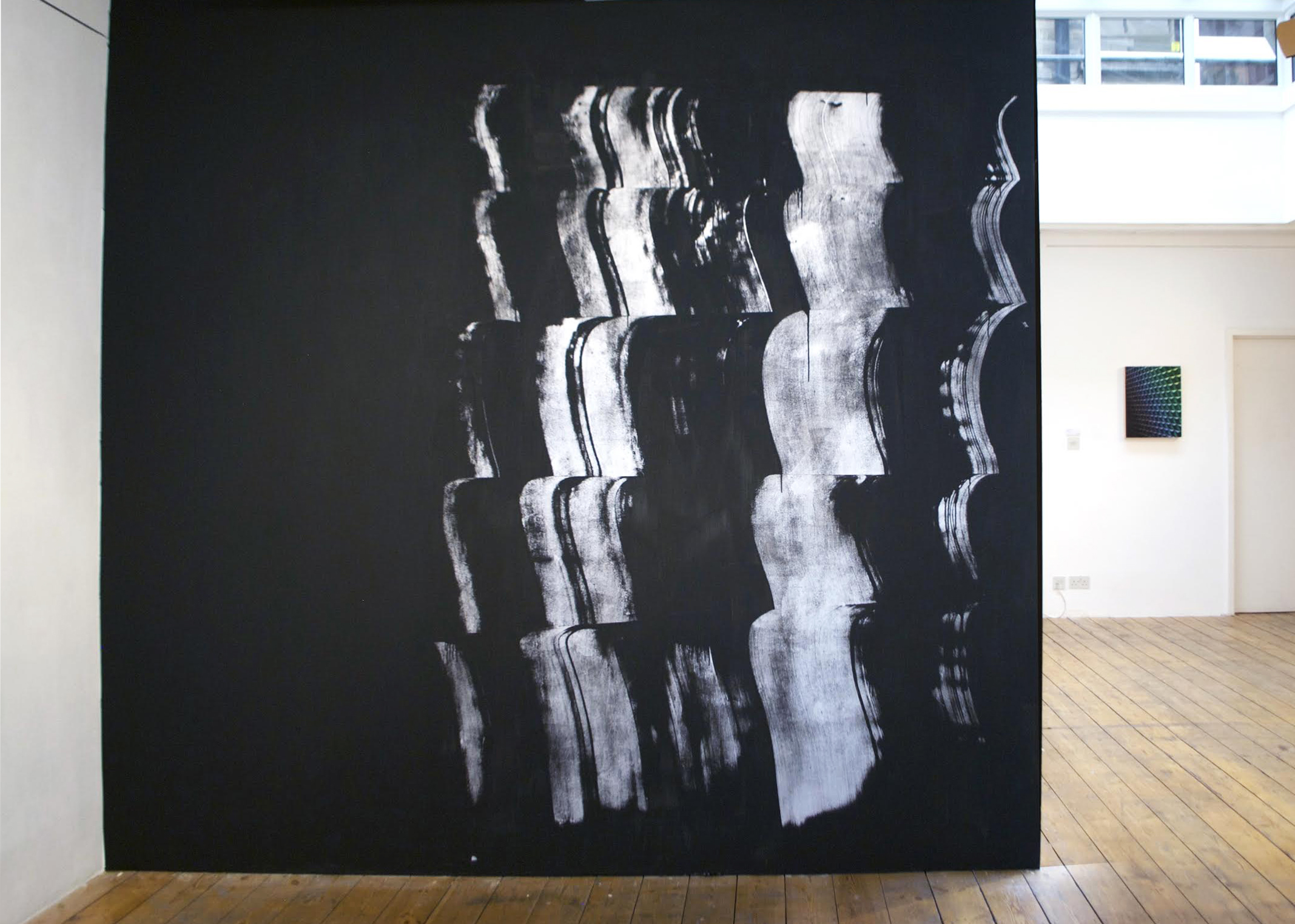 Real Time, emulsion and aluminium paint on wall 2016
