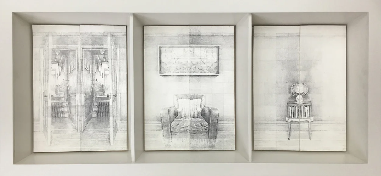 MYRIORAMA ROOM SERIES, 2014, Graphite on 400gsm Velin Arches, 21 x 29cm