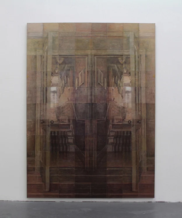 PASSAGEWAYS, 2015, oil on 88 pieces of linen, 230 x 168cm