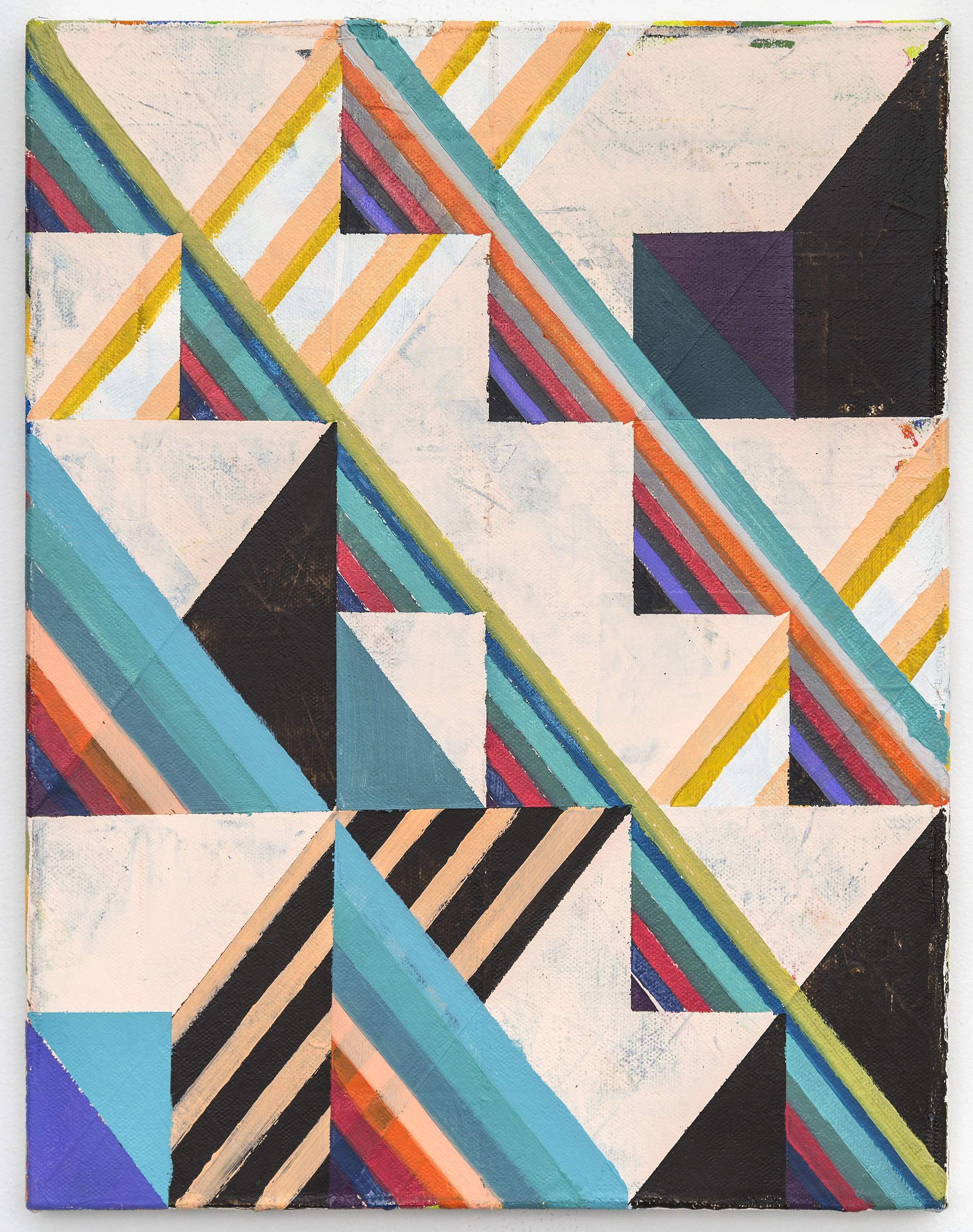 Stacks, 2016, Acrylic and colored pencil on canvas, 36x28cm