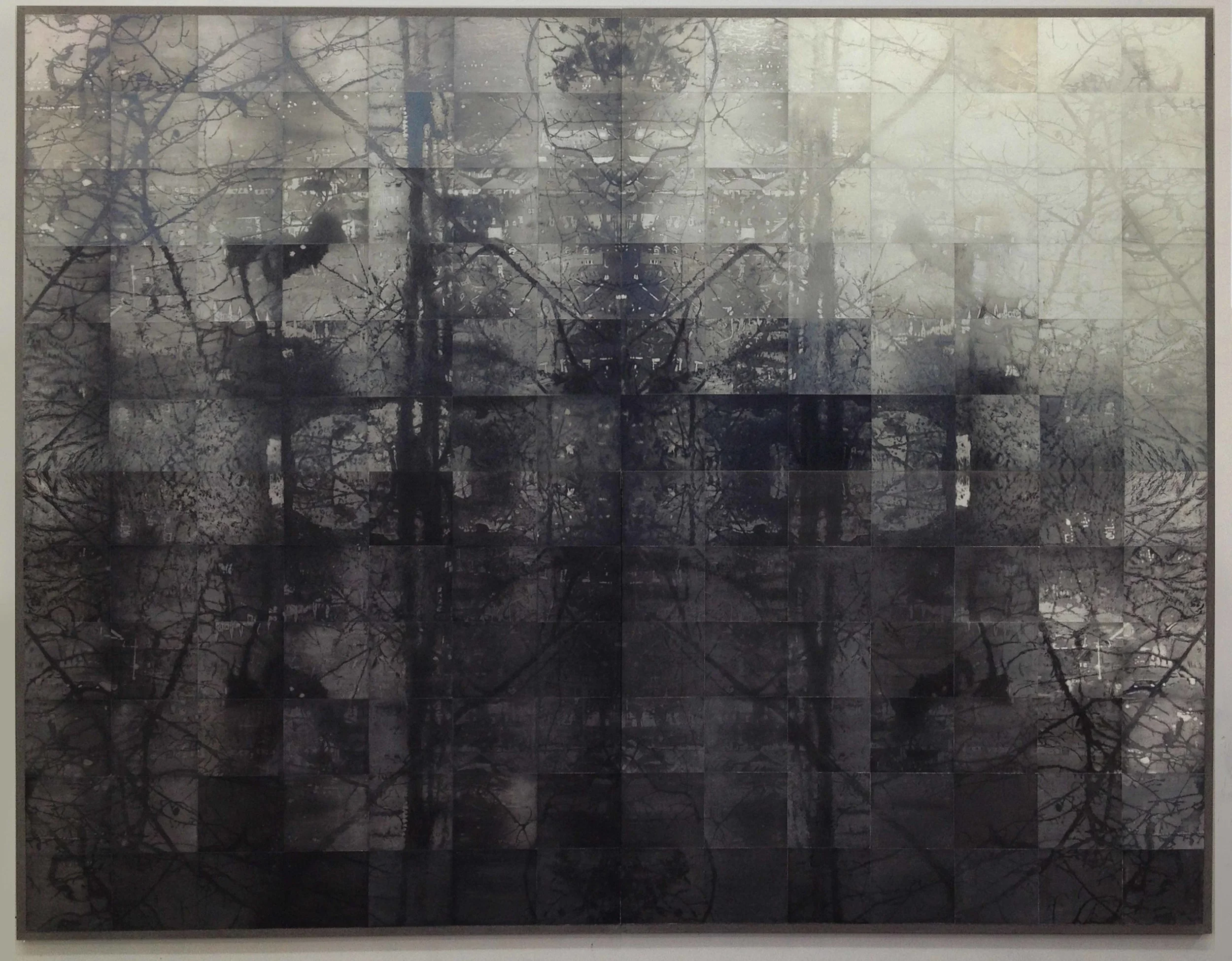 'BLIND', 2014, 168 Hand coloured copper plate etchings on graphite, paper & linen, 280 x 240cm