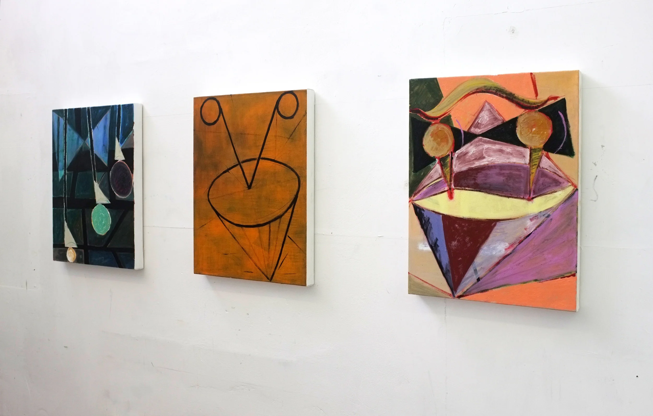 Install shot of Third Wheeling (2017), Buffer (2017) and Dutch Angle (2017)