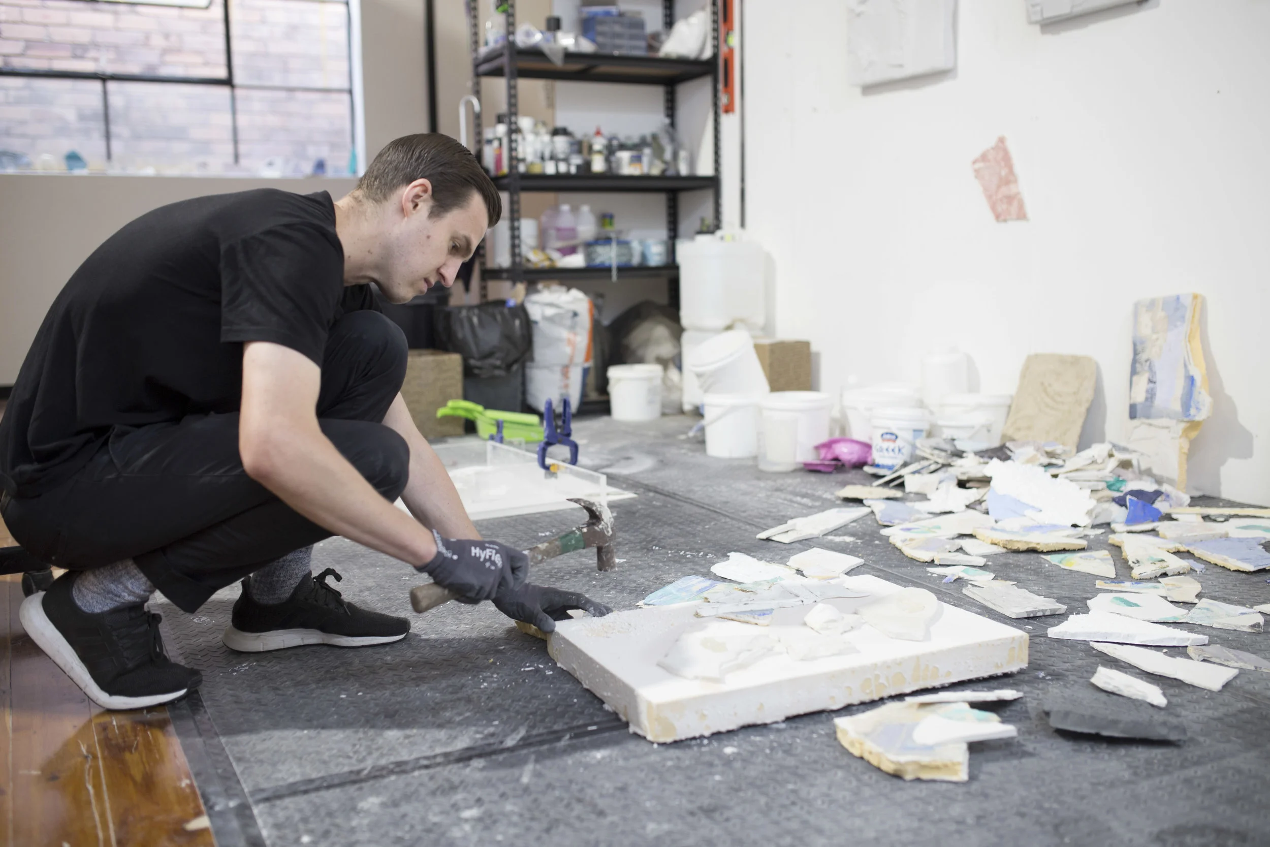 At work in the studio, 2019