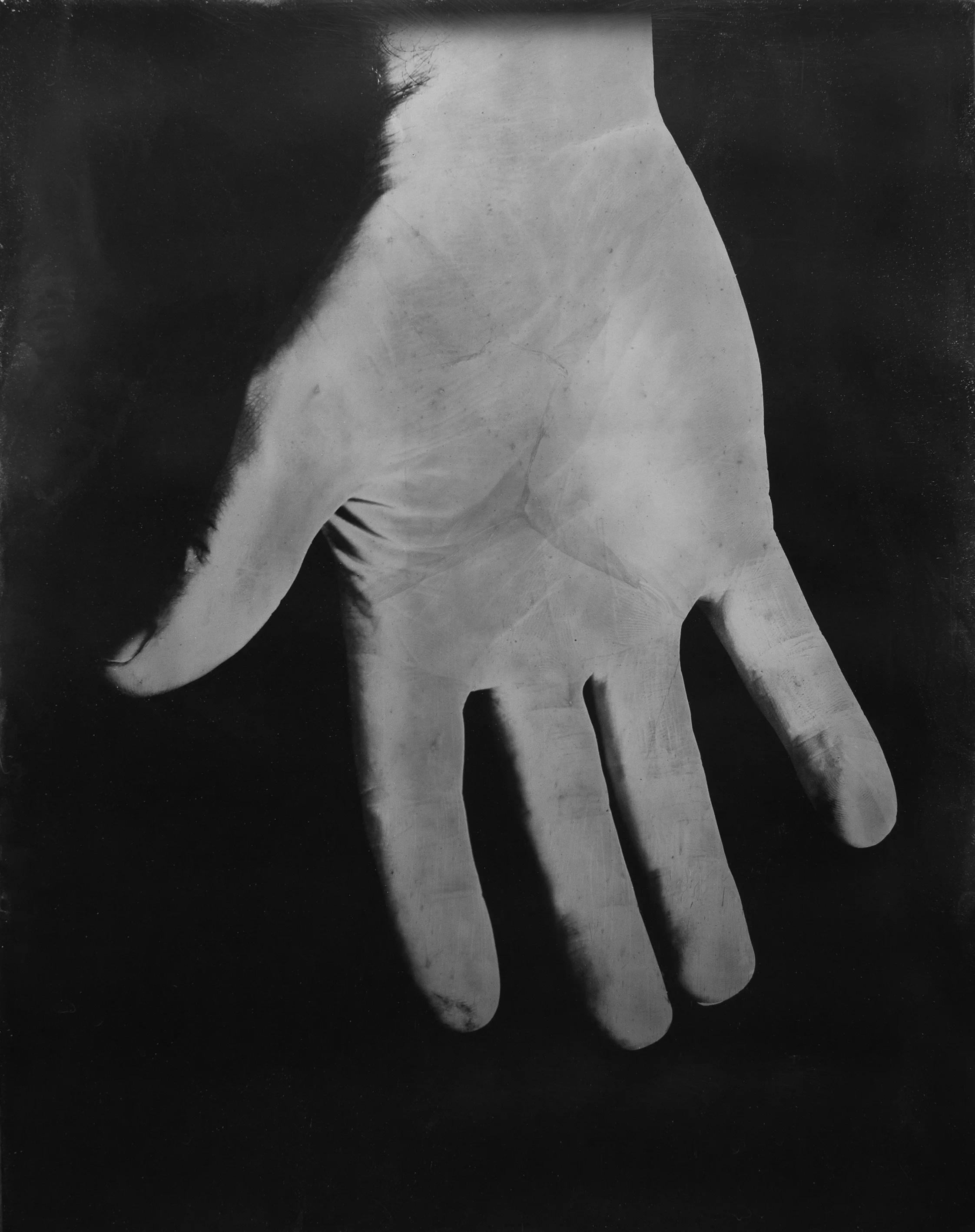 'Hand of the Artist's Father, Hand of the Artist, Hand of the Artist's Son' (detail) 2019 Daguerreotype on silver-plated copper. Exhibiting in A-A', B-B