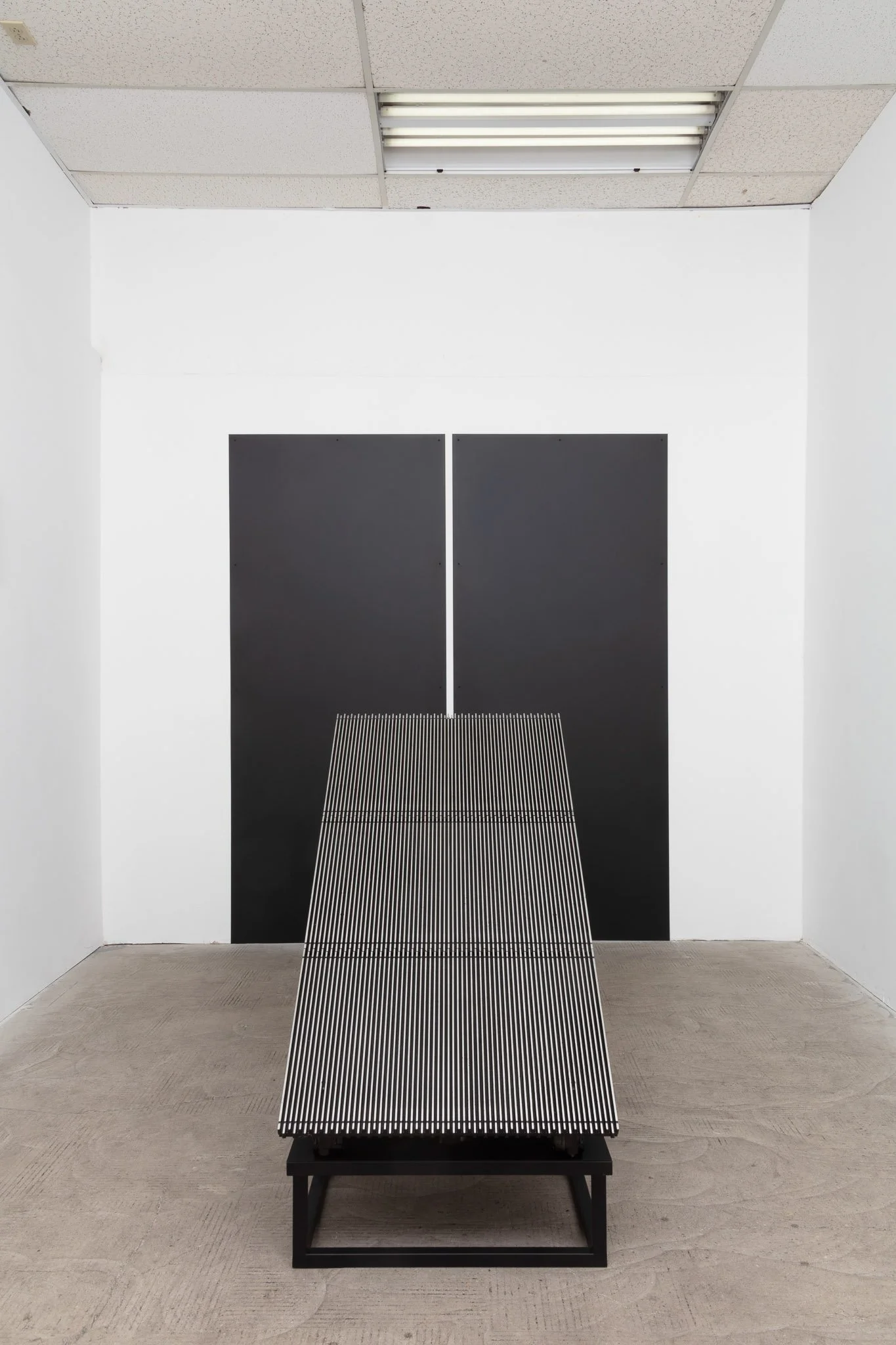   Survival Sculpture 8 (Slippery Slope)  Escalator steps, powder-coated metal 39.75 x 48 x 23 inches 2026 