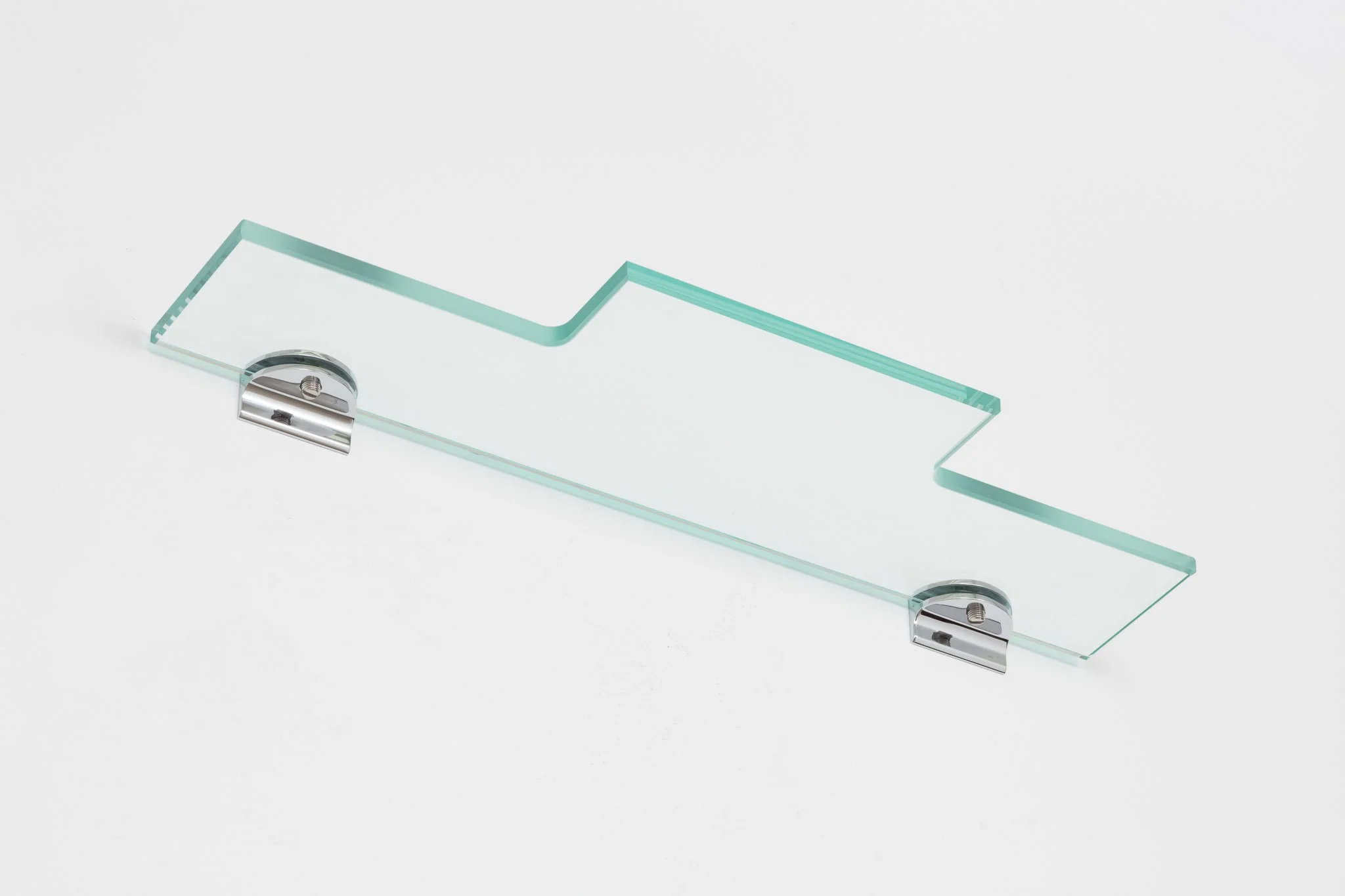   Survival Sculpture 10 (Ledge) , Tempered glass, metal hanging brackets 18 x 5 inches 2026 