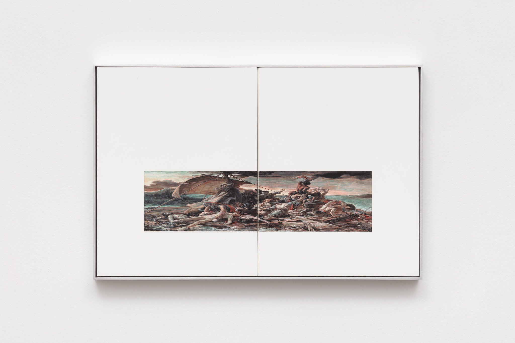   Compartmentalization Painting 13 (Jettison) , Oil and gesso on panel in aluminum frame 17 x 11 inches 2026 