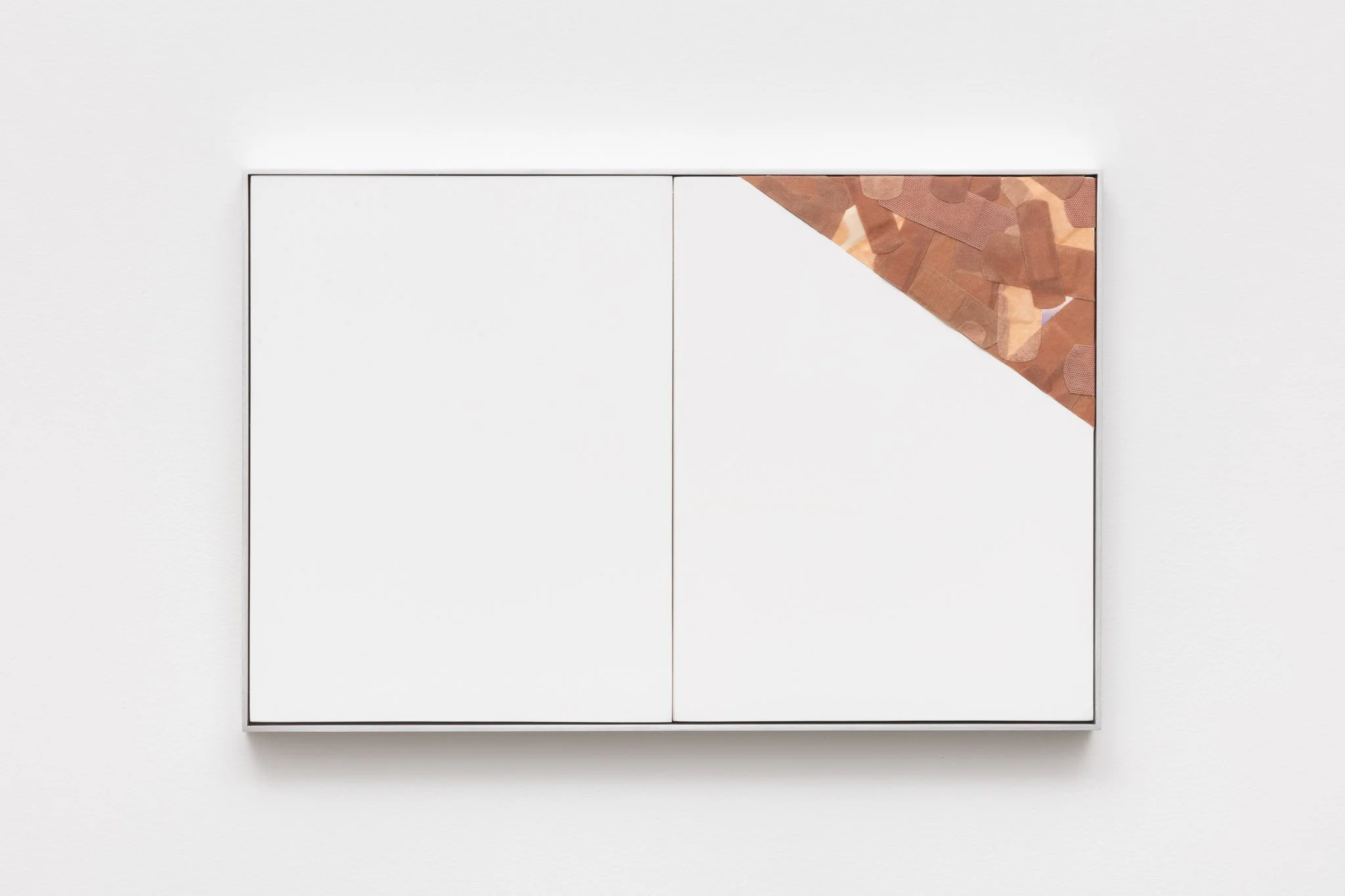   Delicacy Painting 4 (Bronze Plan)  Oil, gesso, and flexible fabric and plastic bandages on panel in aluminum frame 17 x 11 inches 2026 