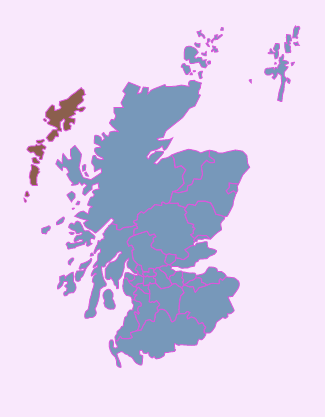 Where the Outer Hebrides, or Western Isles, are - in relation to the mainland.