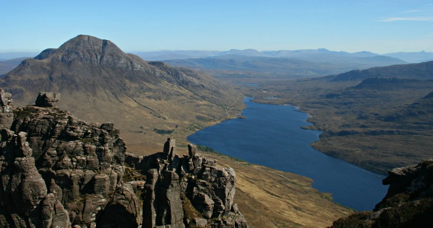 Cul Beag and Loch Lurgainn from the top of Stac Polly.