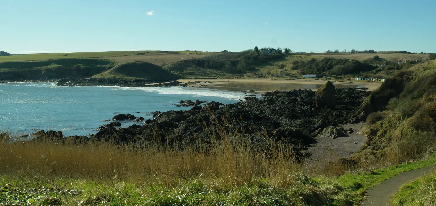 Coldingham Sands in winter, from the path to St Abbs