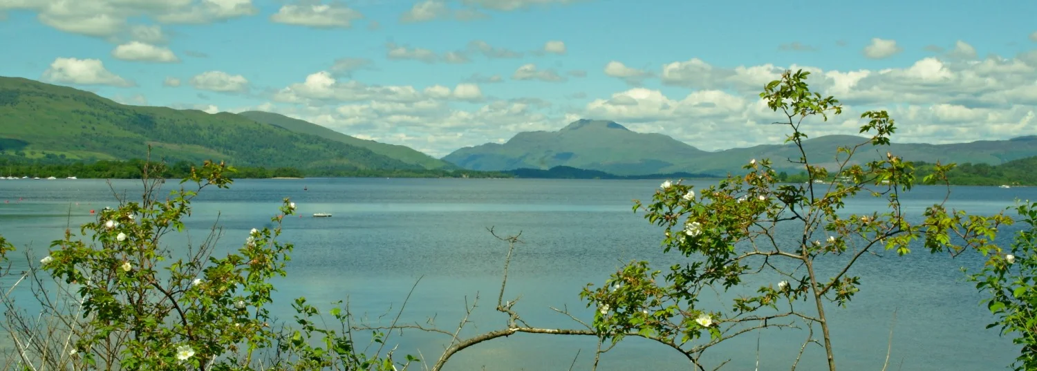 Ben Lomond beyond Loch Lomond.