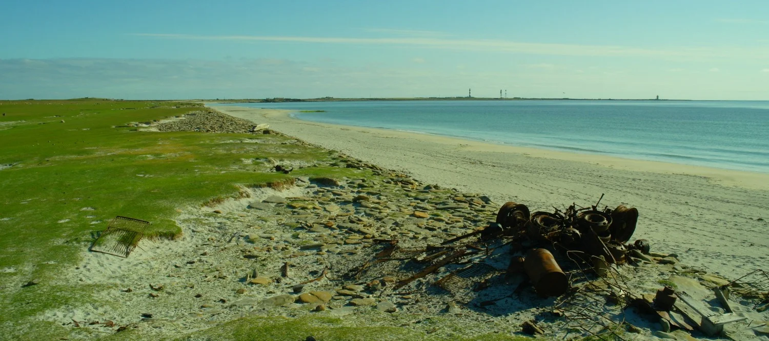 Linklet Bay with rusting stuff.