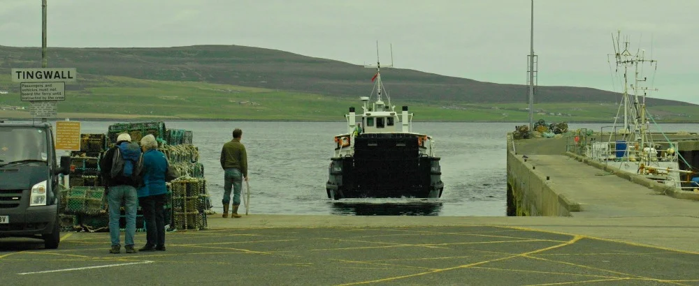 Ferry from Tingwall goes to Rousay (behind Ferry)