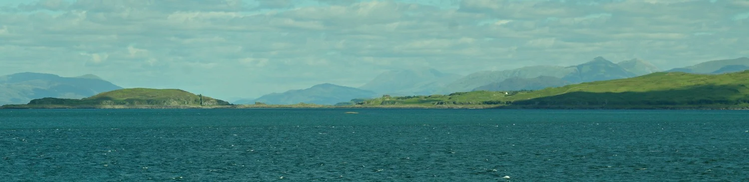 Looking north up Loch Linnhe, from the Mull ferry, with Ben Nevis on horizon.