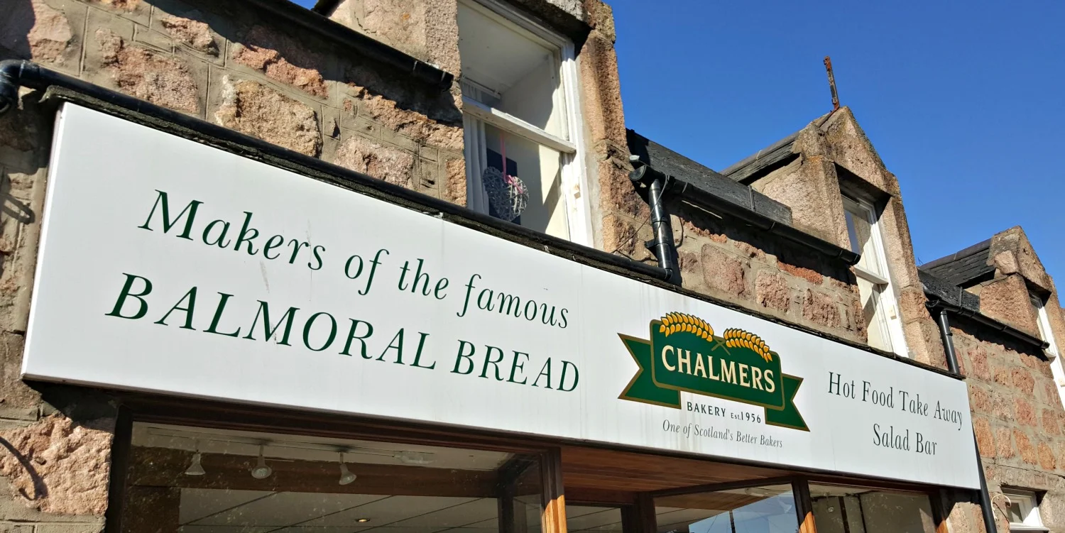 Chalmers Bakery in Ballater, Aberdeenshire. Balmoral Castle is nearby