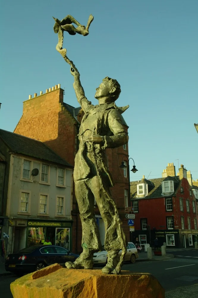 Statue of the young John Muir, in Dunbar on the East Lothian tour.