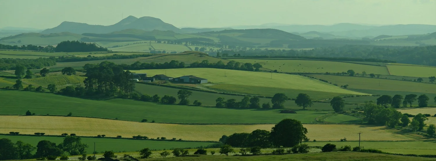 View towards the Eildon Hills from Hume Castle, Scottish Borders