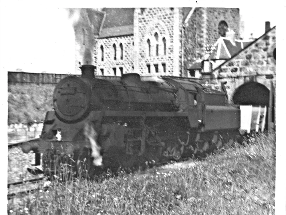 Standard 2-6-0 at Fraserburgh engine shed.