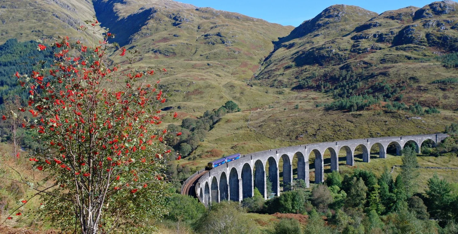 You can see the scale of the viaduct here. It dwarfs the two-car ScotRail train bound for Mallaig.
