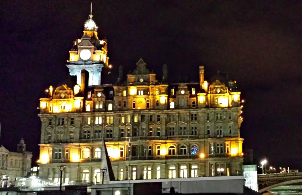 The Balmoral Hotel and its clock tower are prominent in the Edinburgh skyline.