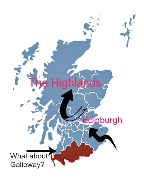 Galloway on the map of Scotland.