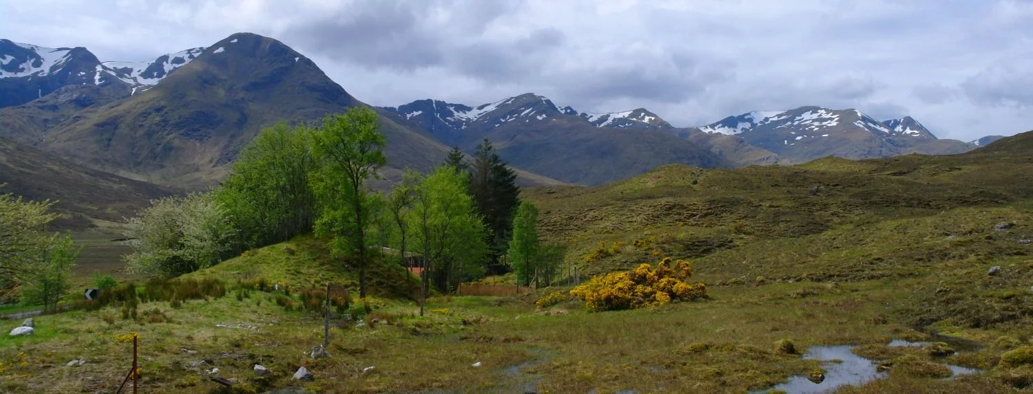 Glen Shiel - soaring hills on either side of the easy to drive road. Great area for hill walking. And, at the west end, it's a gateway to the island of Skye.