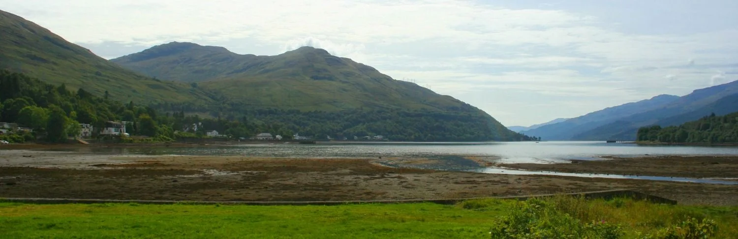 The tide is out at Arrochar at the head of Loch Long, Loch Lomond's neighbour, though a sea-loch.