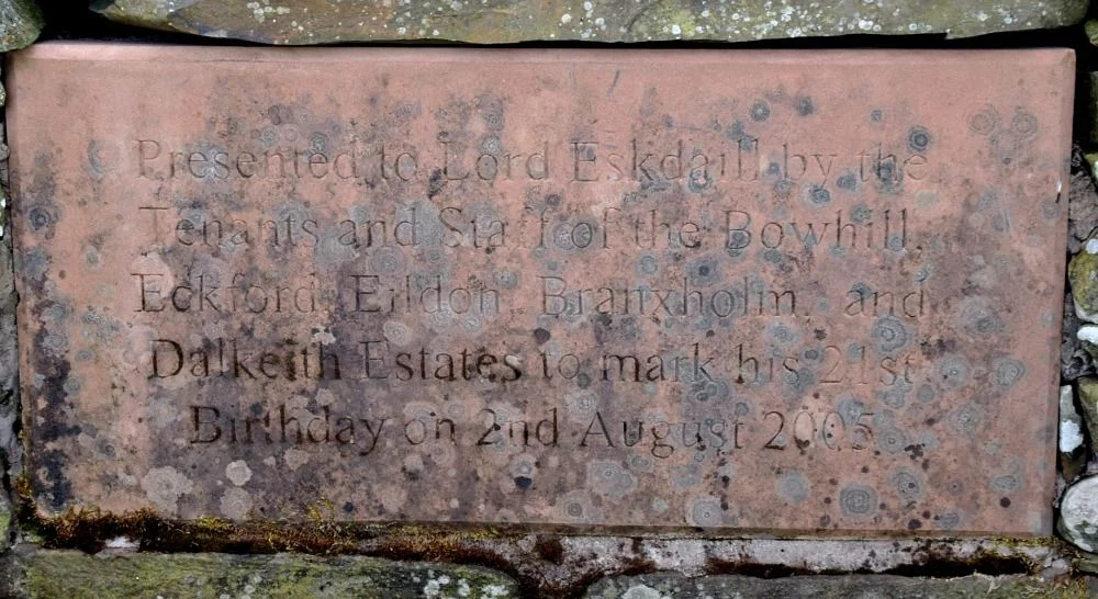 Inscription reads 'Presented to Lord Eskdaill by the tenants and staff of the Bowhill, Eckford, Erldon, Branxholm and Dalkeith Estates to mark his 21st Birthday on 2nd August 2005.' (Maybe even some of the tenants were the ones evicted in 2017, for all I know...) Och, well, they had to give the laddie something, I suppose.