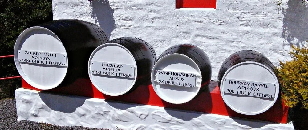 Various whisky barrels for maturing Scotch whisky