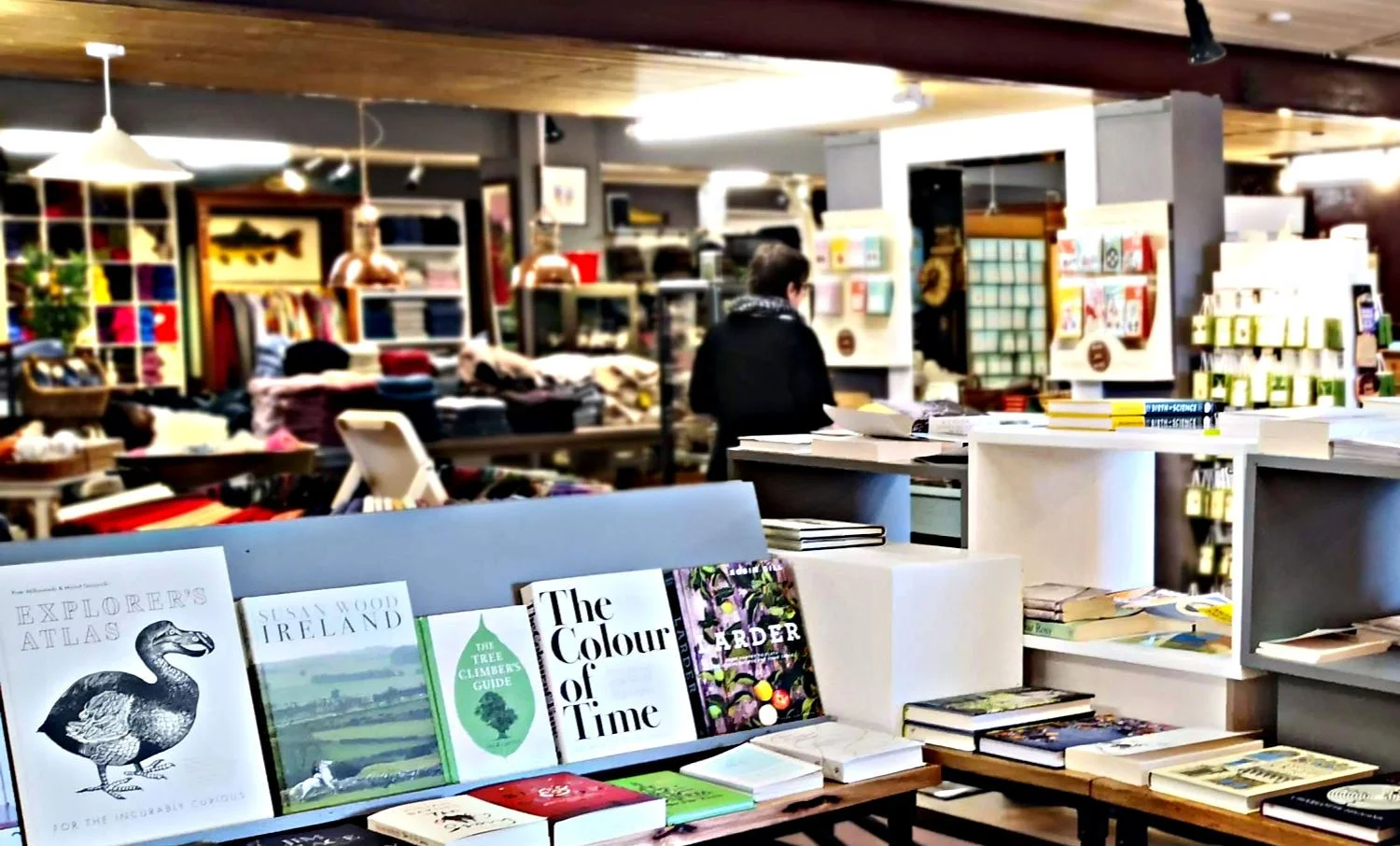 Books and tweeds and marble and stuff you’d like to have. Upmarket Irish ‘craft shop’.