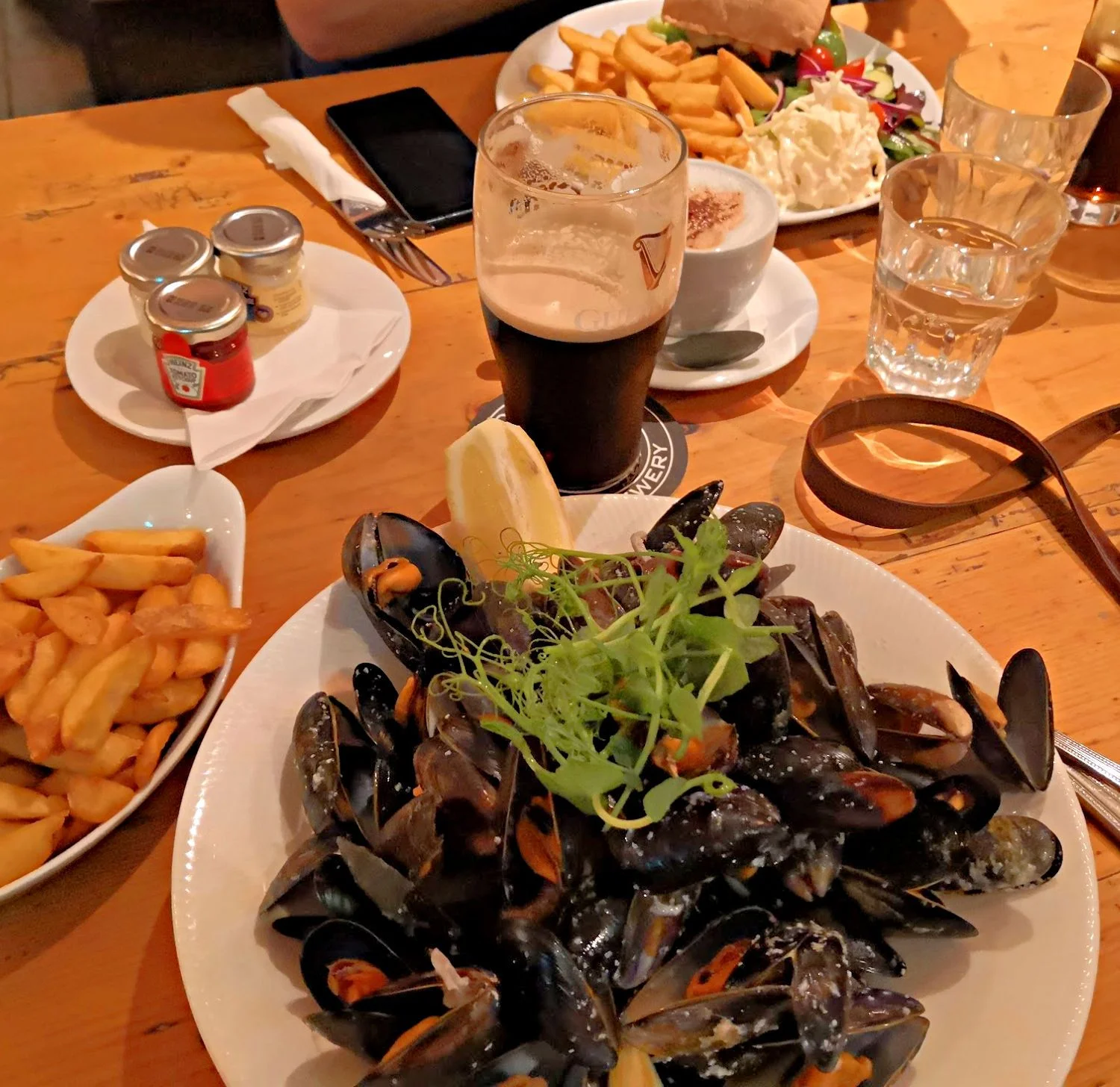 Mussels and a pint of Guinness in Guy’s Bar in Clifden, Co Galway. Now, what could be better at 3 o’ clock in a sunny afternoon?