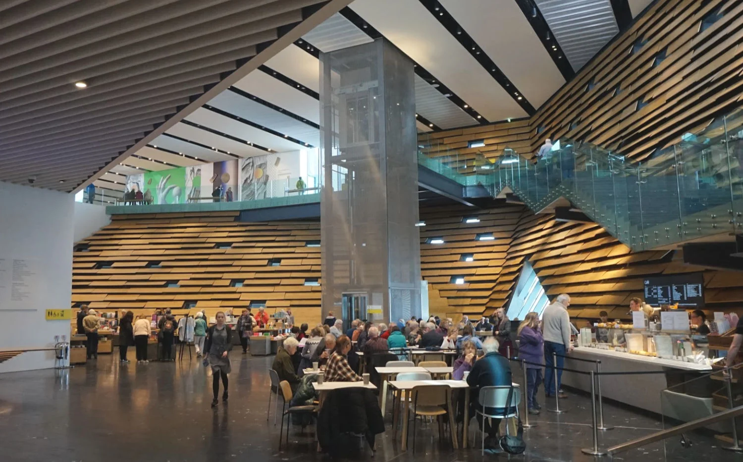 Inside the V & A Dundee. Gosh, these wooden slat-things are going to take a lot of dusting…