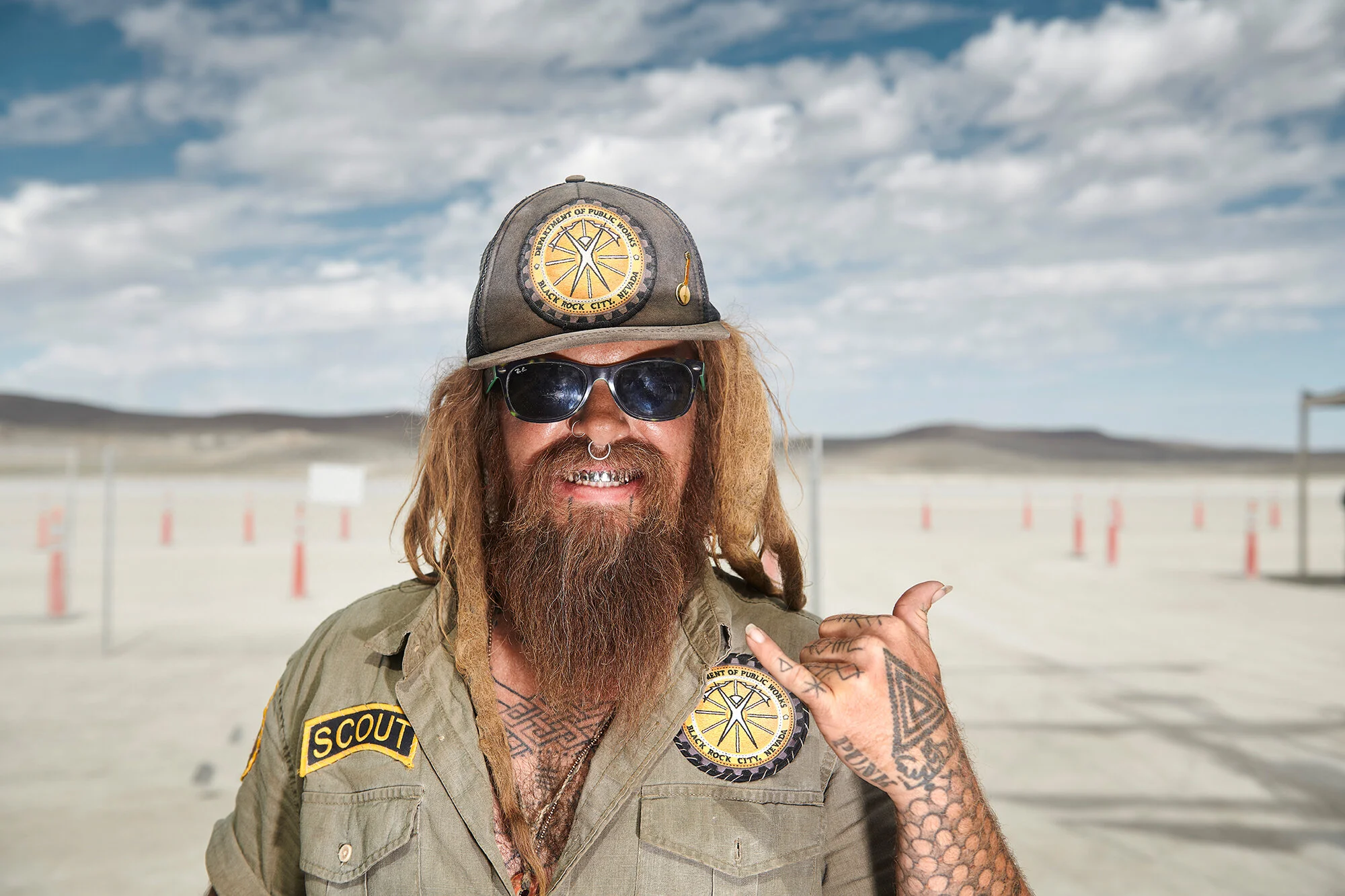 Portrait of worker at Burning Man
