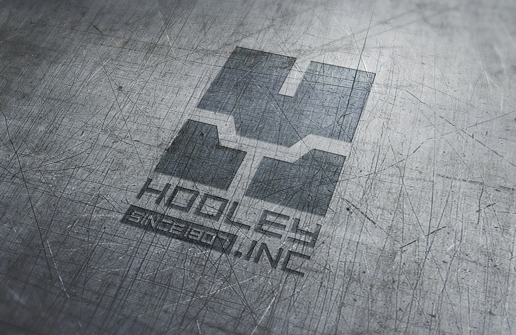 Hooley Logo on Steel Plate