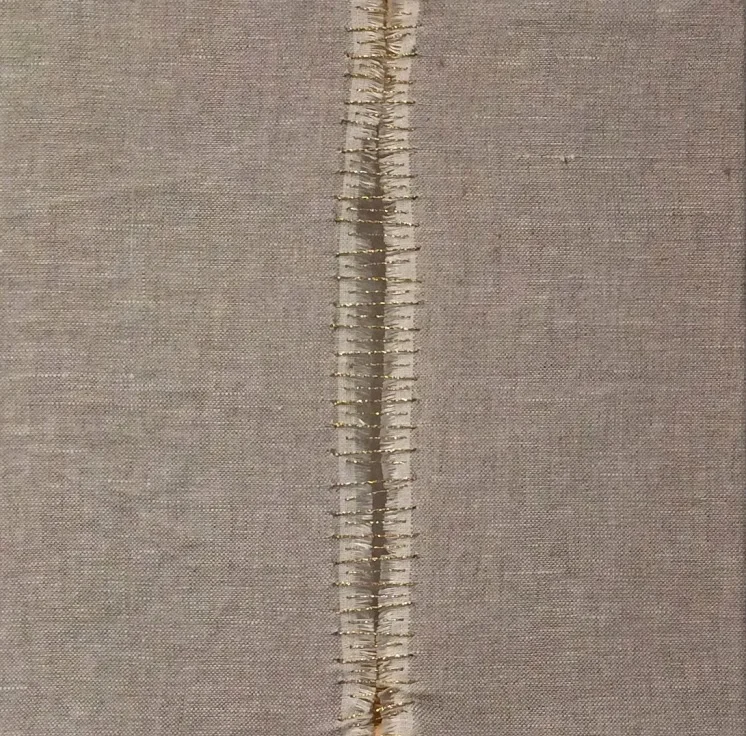   Fill I   Gold string and linen  10 x 10 in. 