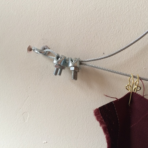 A close up of the hardware we used for the curtains
