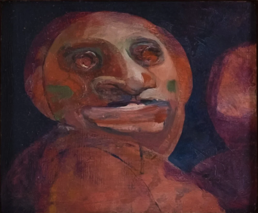 ‘HEAD OF A INEBRIATED WOMAN’. Oil on Board. 2000