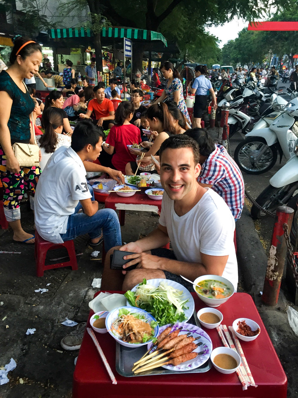 Nick and our street food feast!