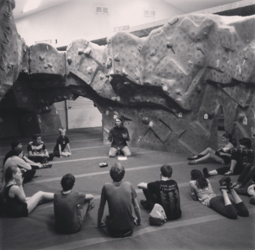 Paul Roberts teaching to Granite Arch Climbing Centers Team.