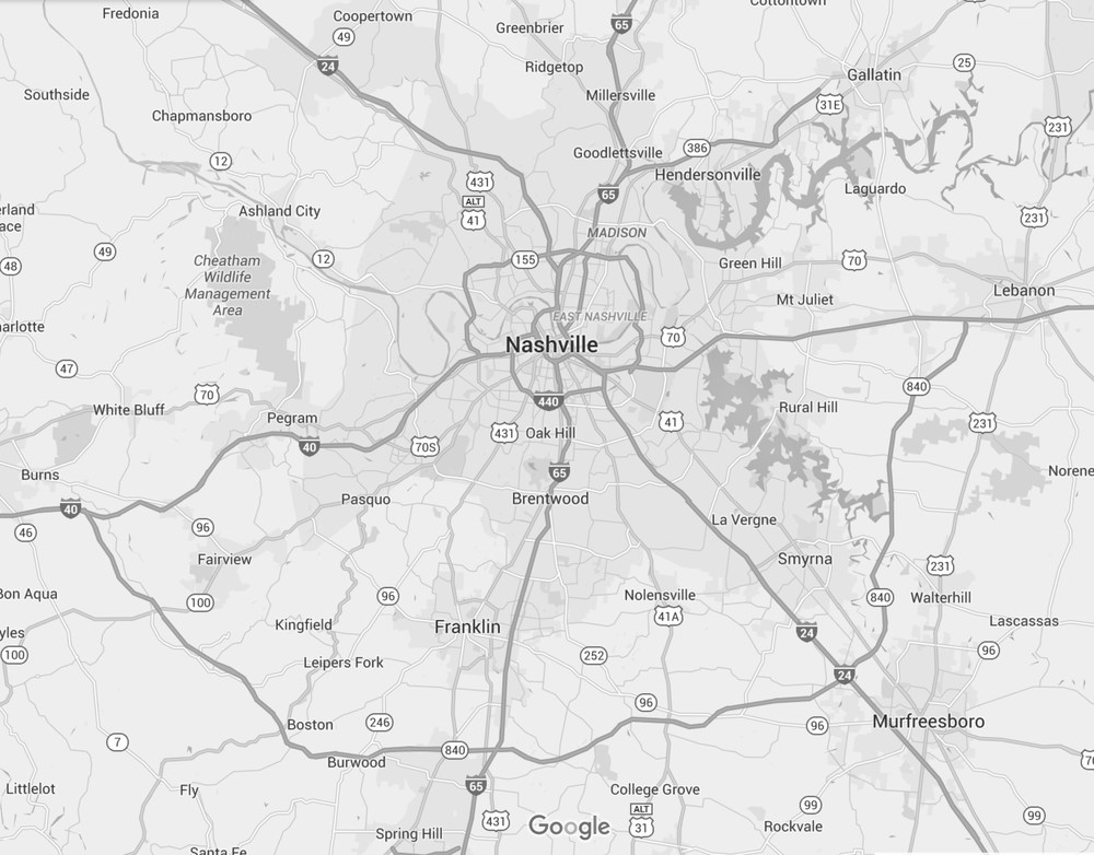 Map Of Greater Nashville Area Where We Serve — Home's The Place
