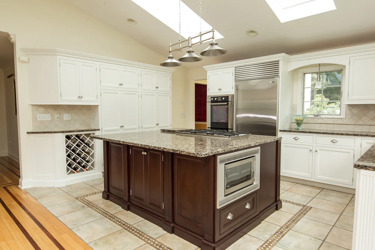 Updated Kitchen with White & Dark Cherry Modern — Ackley