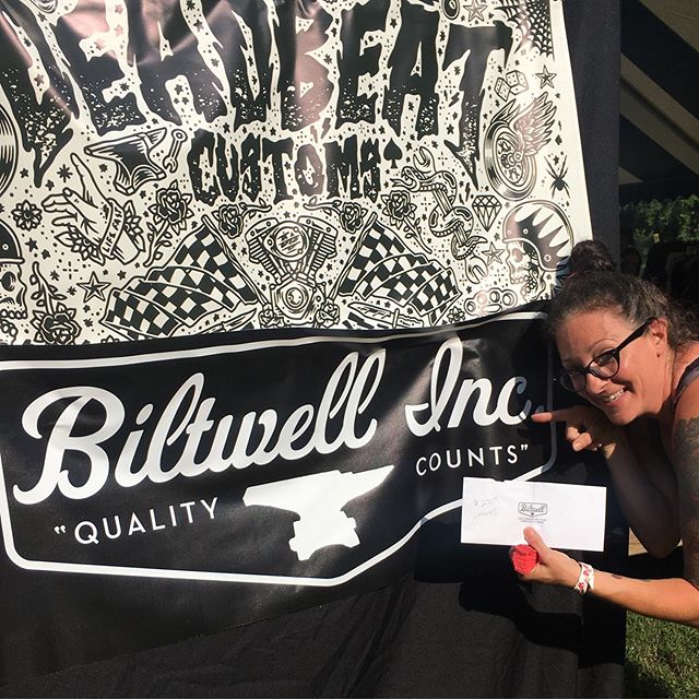 We wanna see your photos from the fox run weekend!! Here we have one of our foxes who won a @biltwell gift card which she was ecstatic about! 
Be sure to tag us on the photo so we see them! seems like hashtags aren&rsquo;t really working much any mor