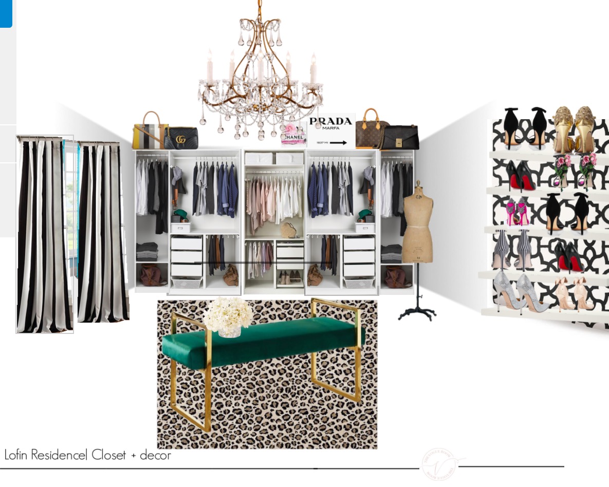 Here is the design board I presented to my client before I started the closet.