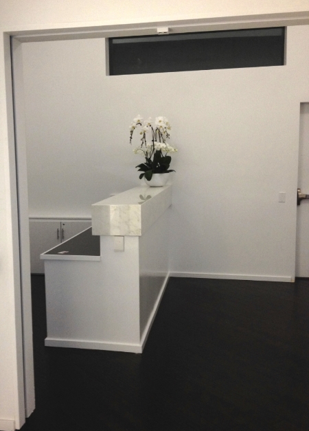 receptionist desk front entrance
