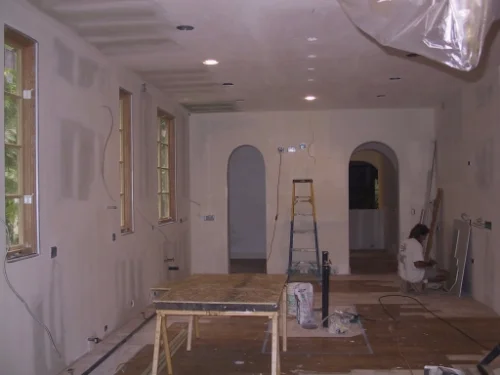 before stove, sink wall and refridgerator, pantry wall