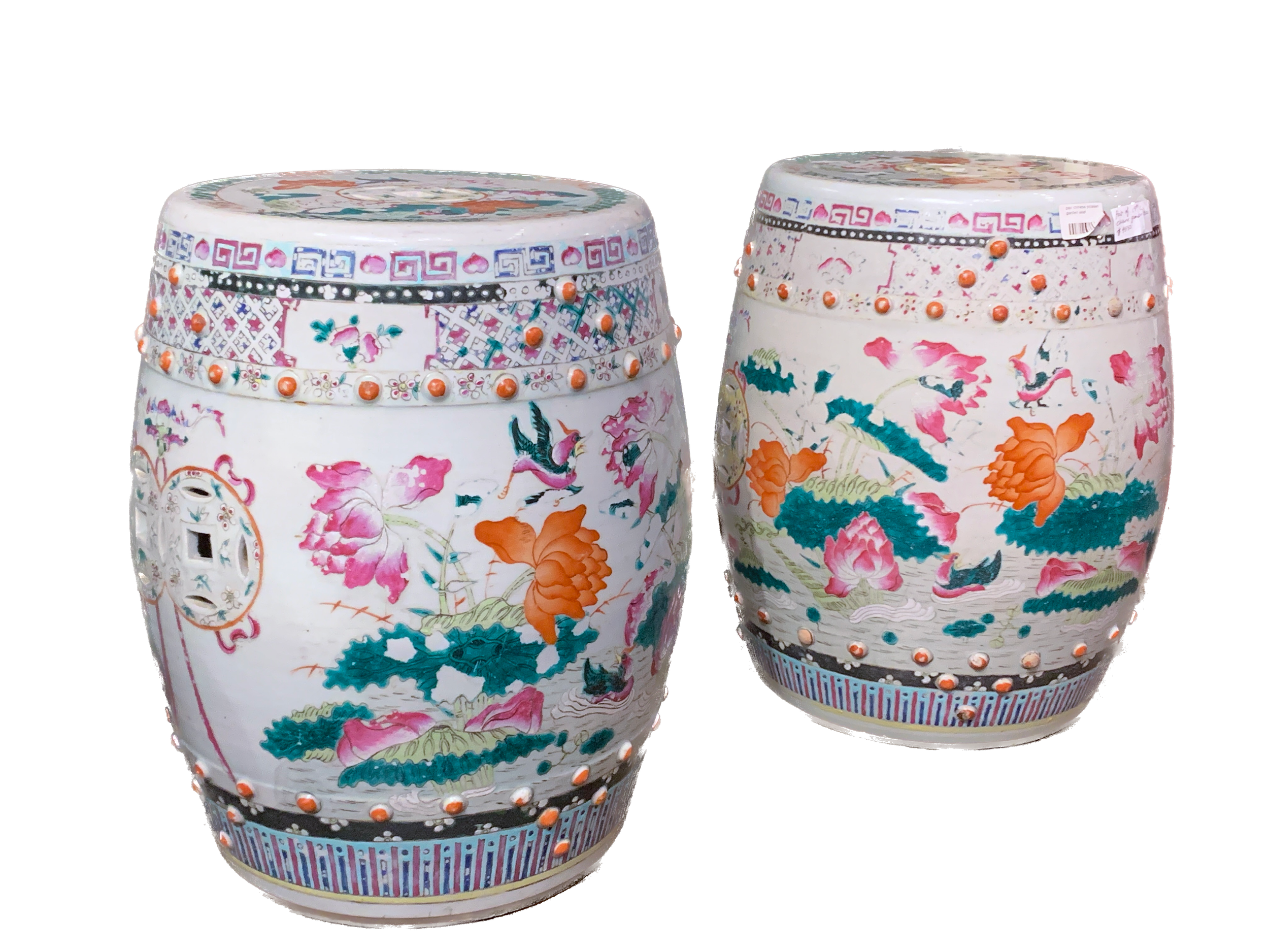 Lotus Gallery Pair Chinese Porcelain Garden Stools.png