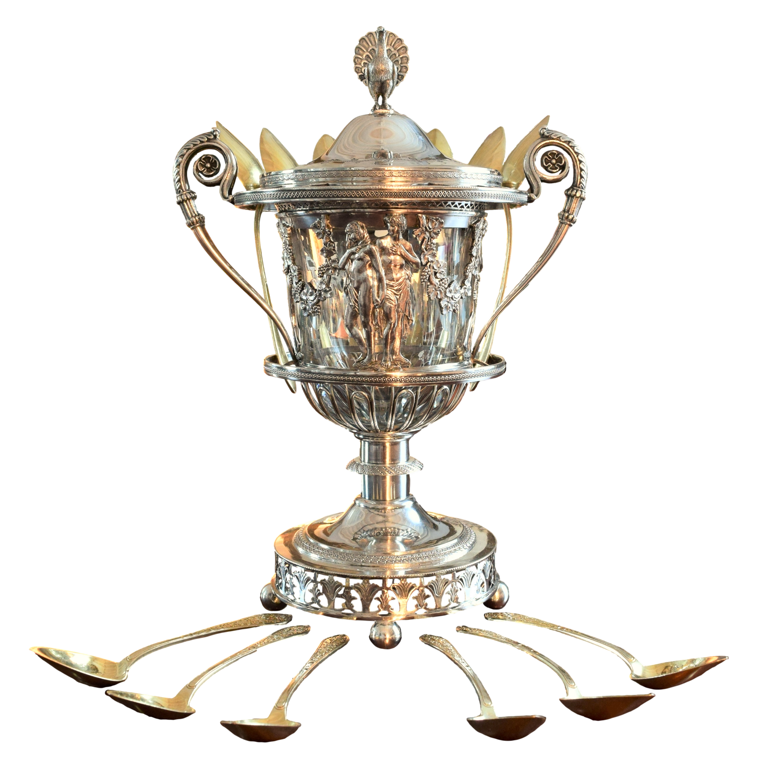 Silver Art by D_R Antique French Silver and Crystal Confiturier by D Gareau. Paris Circa 1810.png