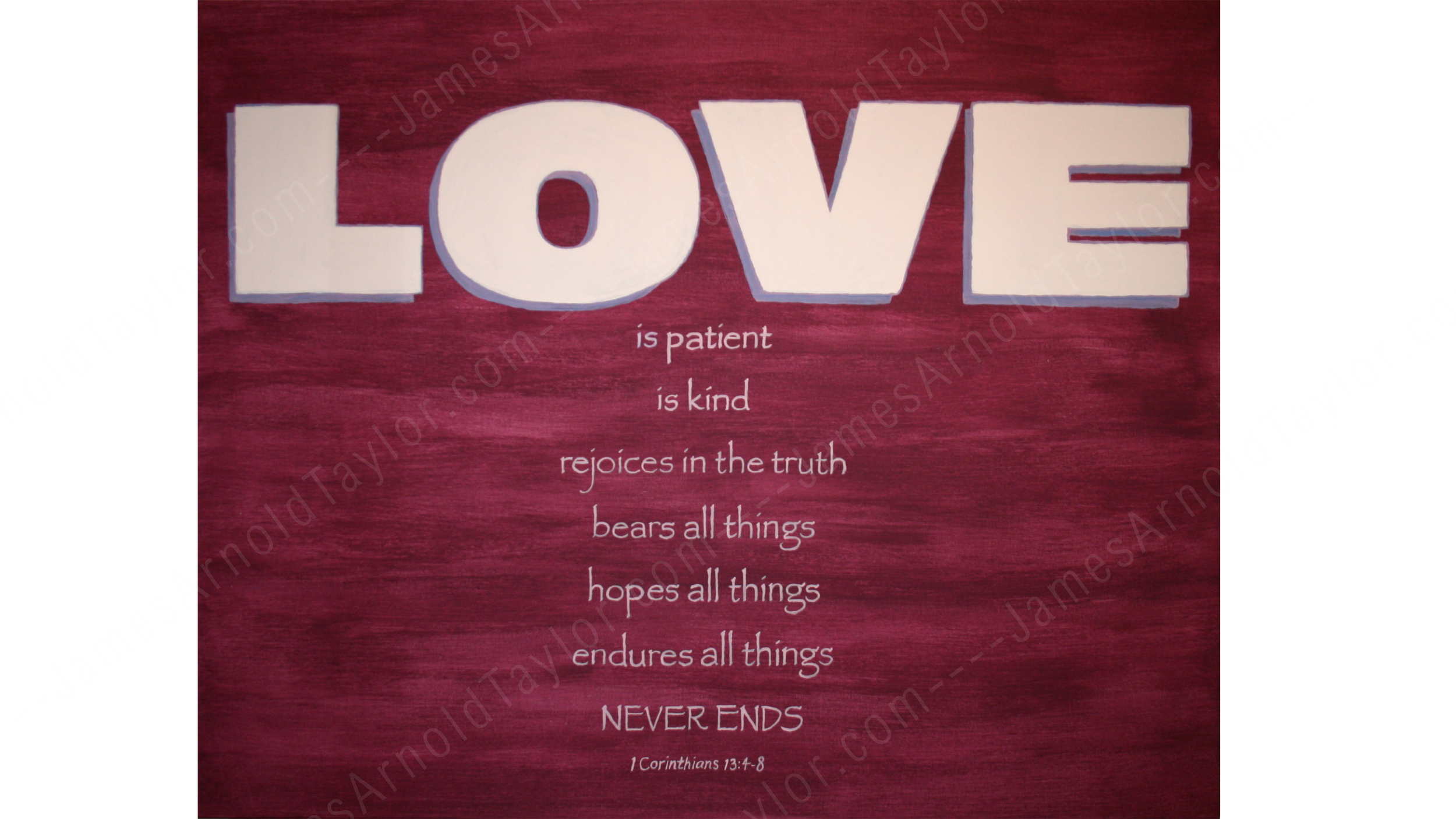 "LOVE" (clay & acrylic on canvas 4' x 6') By James Arnold Taylor 2010