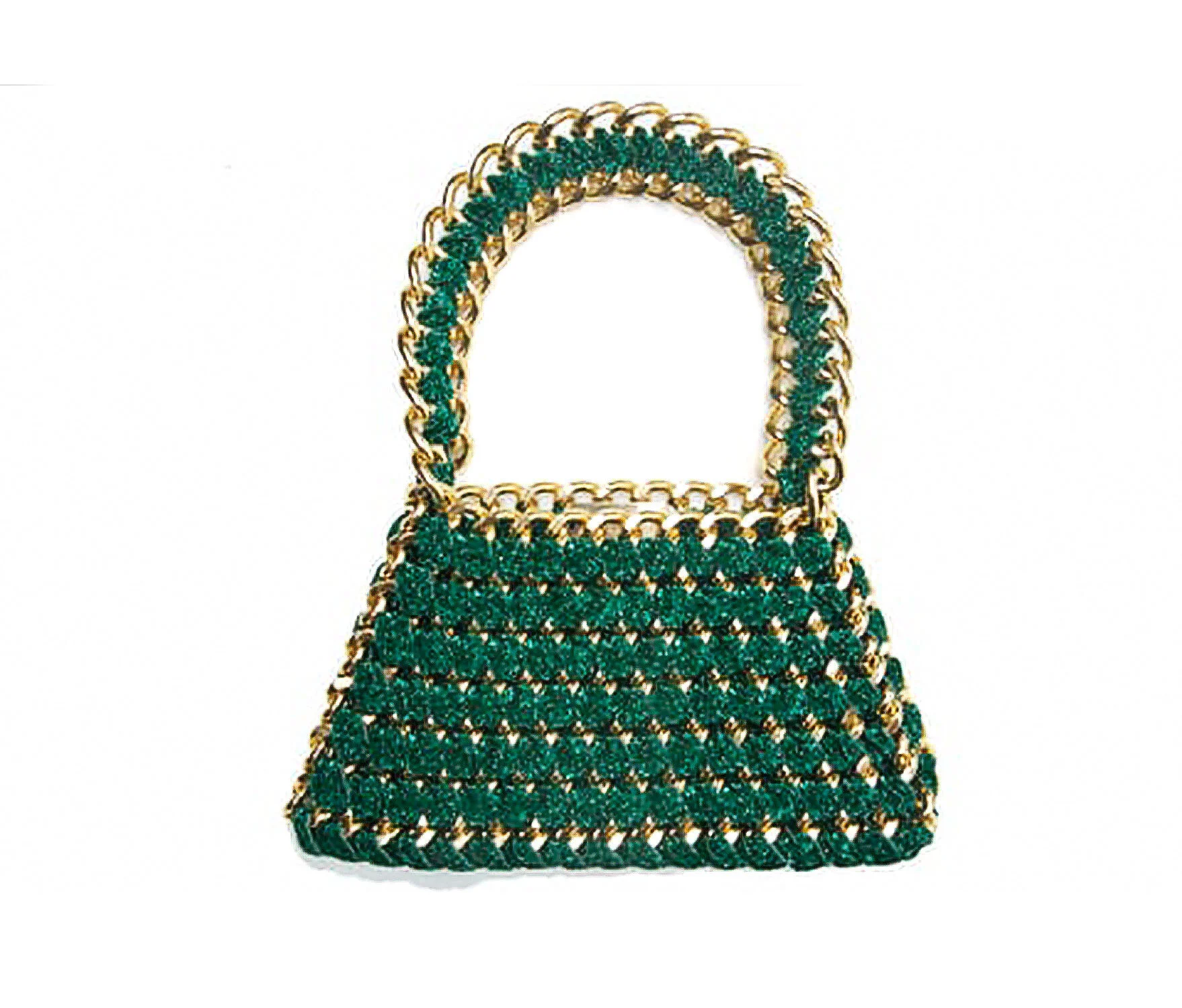 Shimmer Emerald Trap with Gold Chain
